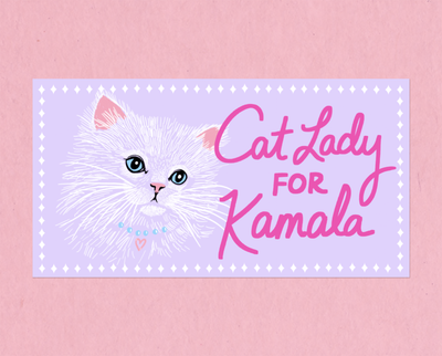 Cat lady for Kamala bumper sticker