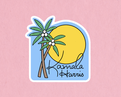 Kamala Harris coconut tree sticker