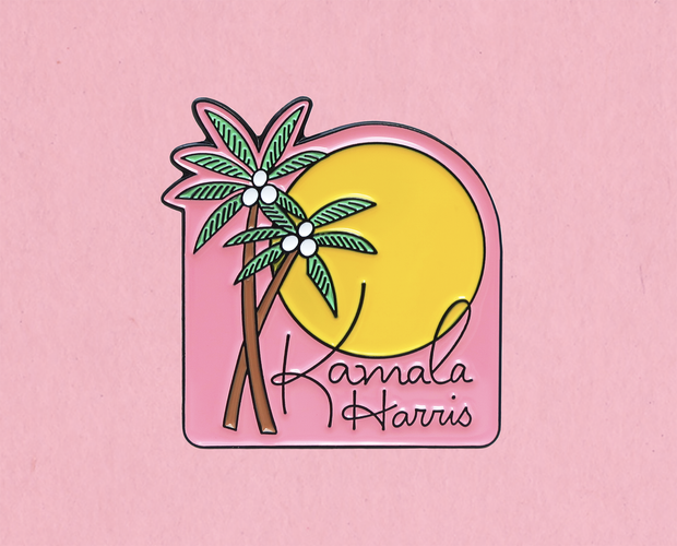 Kamala's coconut tree enamel lapel pin