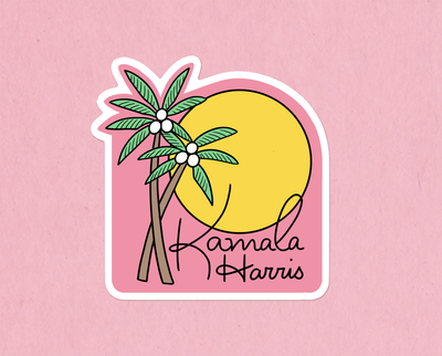 Kamala Harris coconut tree sticker